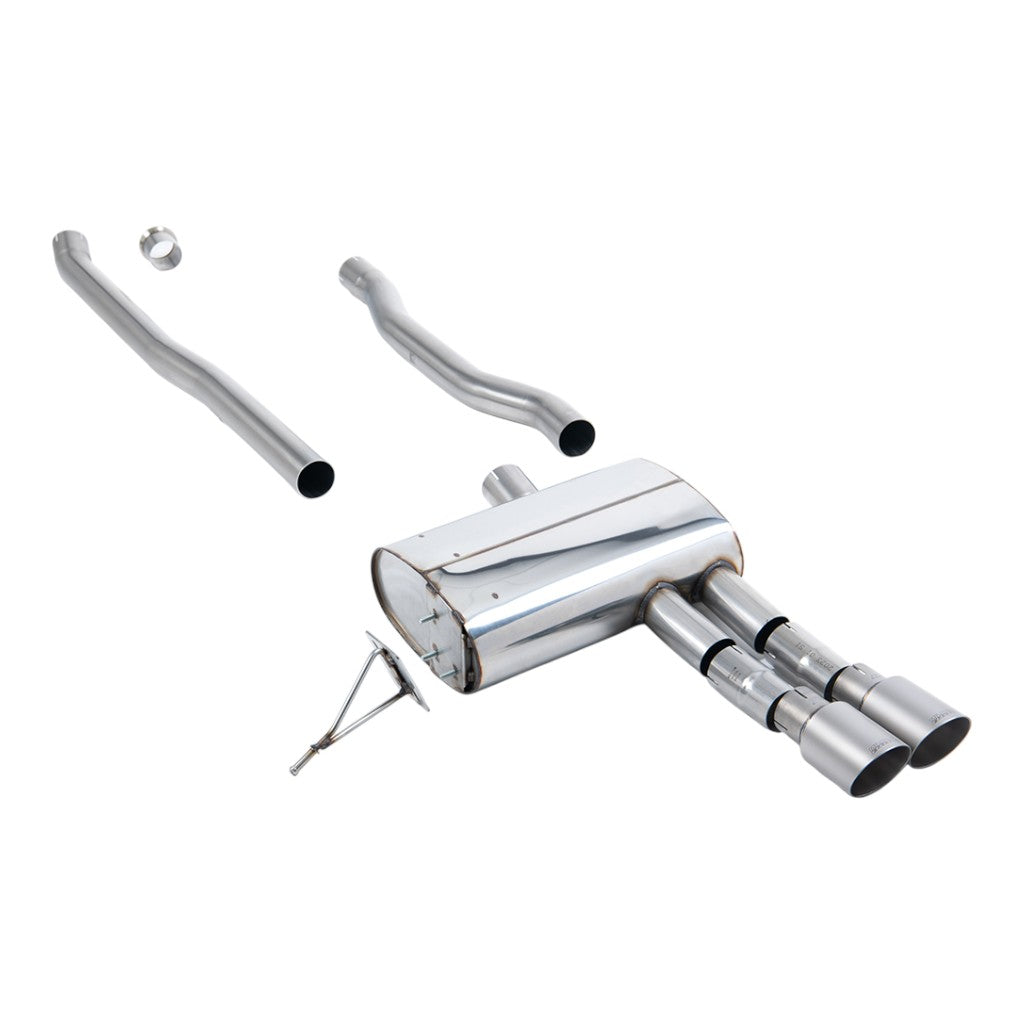 MILLTEK SSXM483 Cat-Back Exhaust, 2.75" (Brushed Titanium Tips) for MINI Cooper S (F55) 2014– Photo-0 