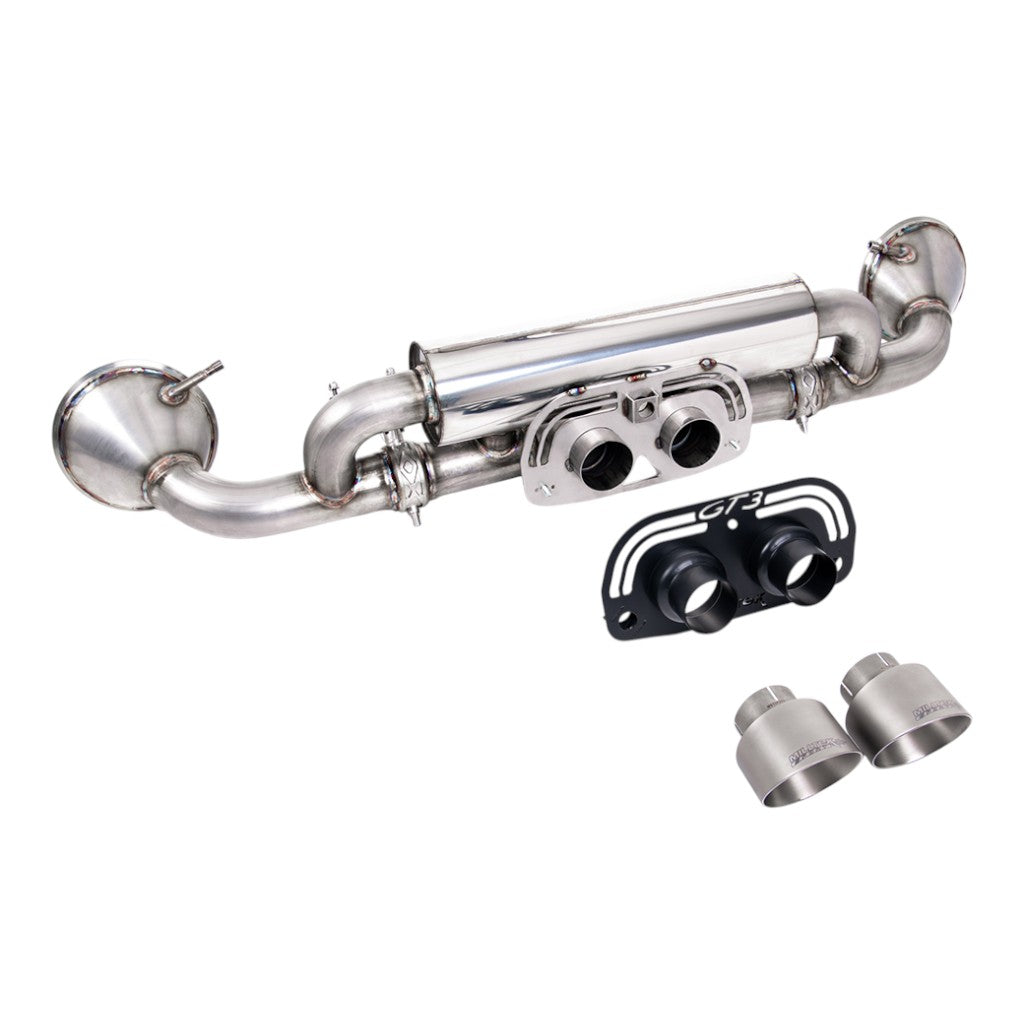 MILLTEK SSXPO174 Rear Silencer, 2.76" (Brushed Titanium GT-100 Trims) for PORSCHE 911 GT3 (992) 2021- Photo-0 