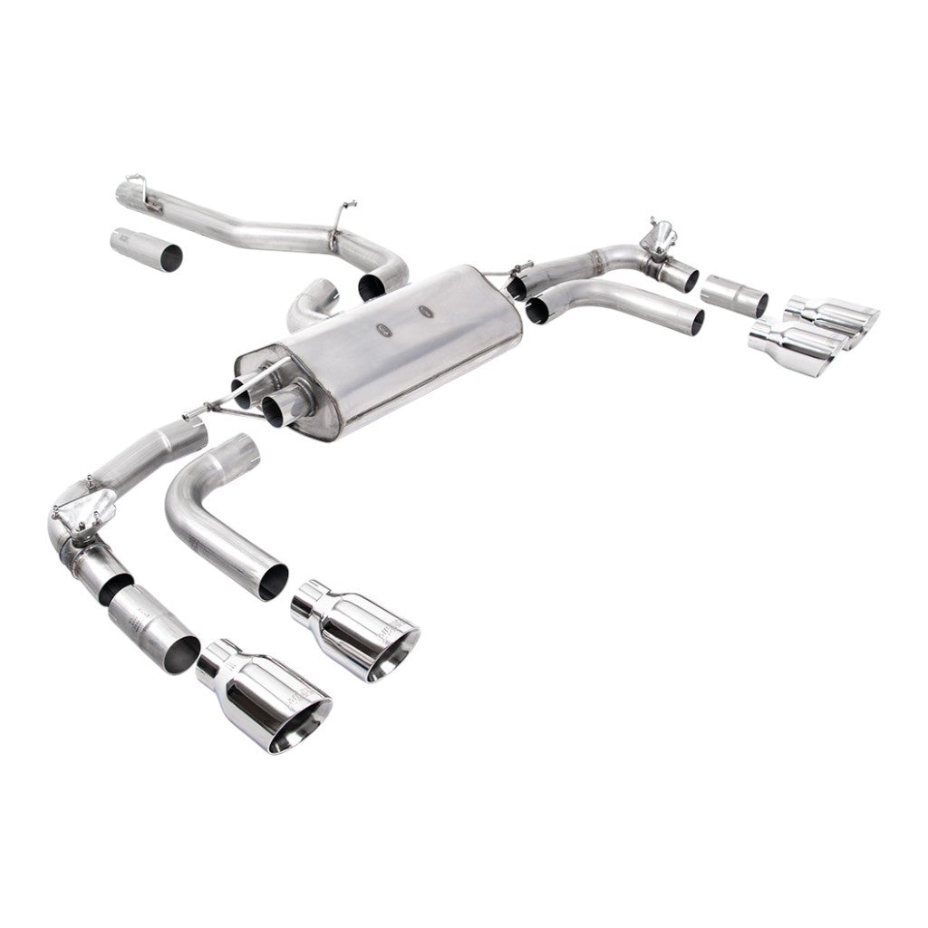 MILLTEK SSXVW659 Filter-Back Exhaust, 3" (Polished GT-100 Trims) for VW Tiguan R OPF/GPF 2021- Photo-0 