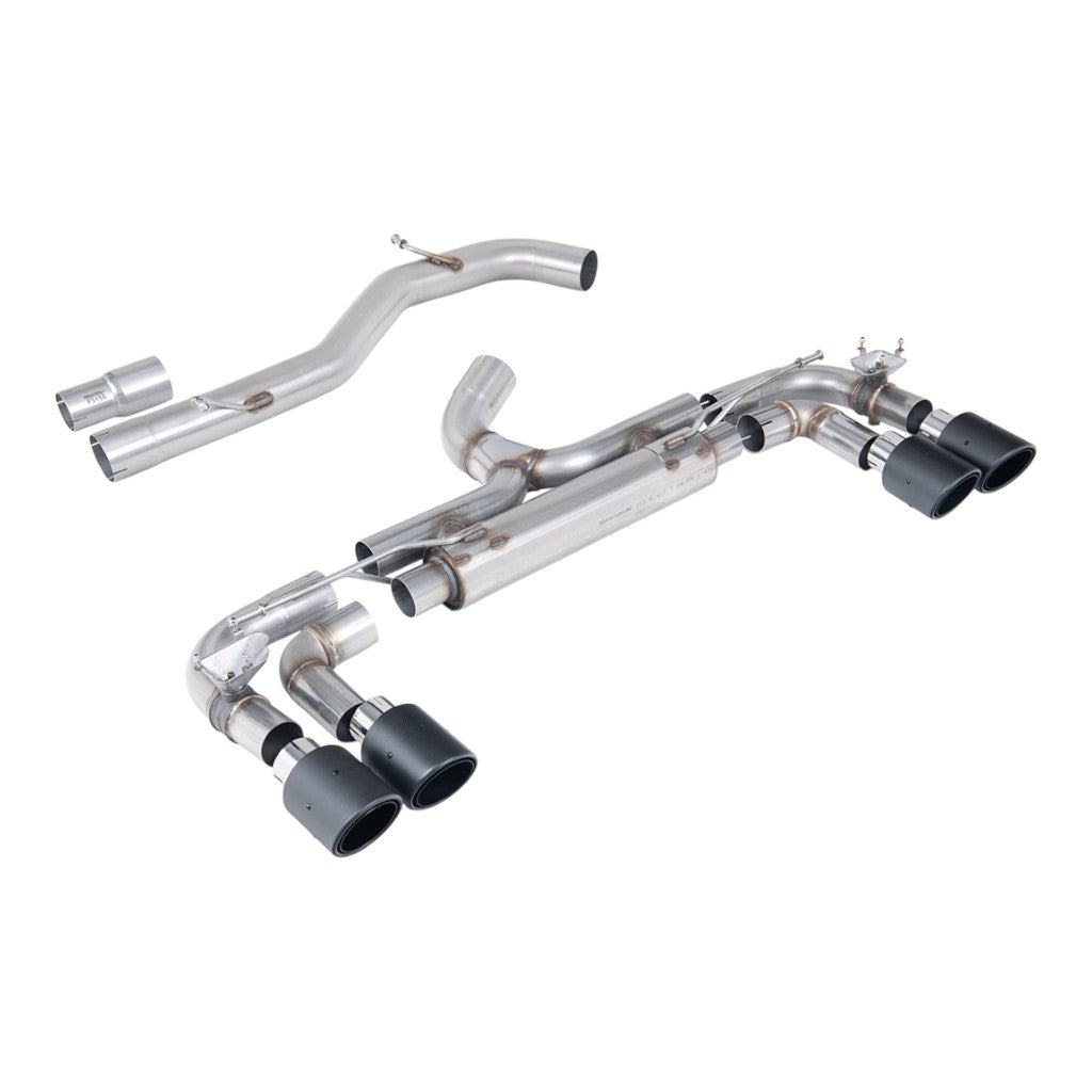 MILLTEK SSXVW717 Cat-Back Exhaust, 3.15" (Carbon JET-100 Trims) for VW Golf R (MK7) Photo-0 