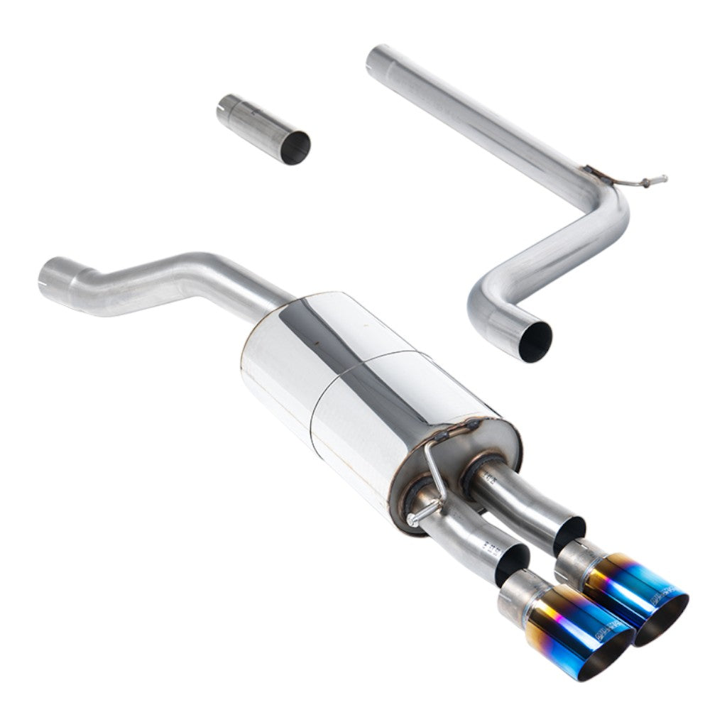 MILLTEK SSXVW736 Filter-Back Exhaust, 2.76" (Blue Titanium GT-90 Trims) for VW Polo 1.5 TSI (AW) GPF/OPF 2019- Photo-0 