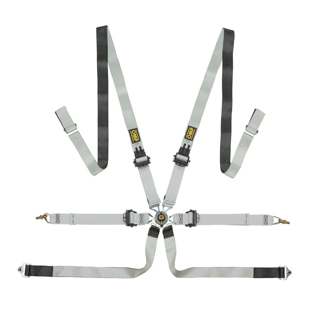 OMP DA0-0102-A02-076 Safety Harness One-D 2", 6-point, FIA 8853-2016, Black/White Photo-0 