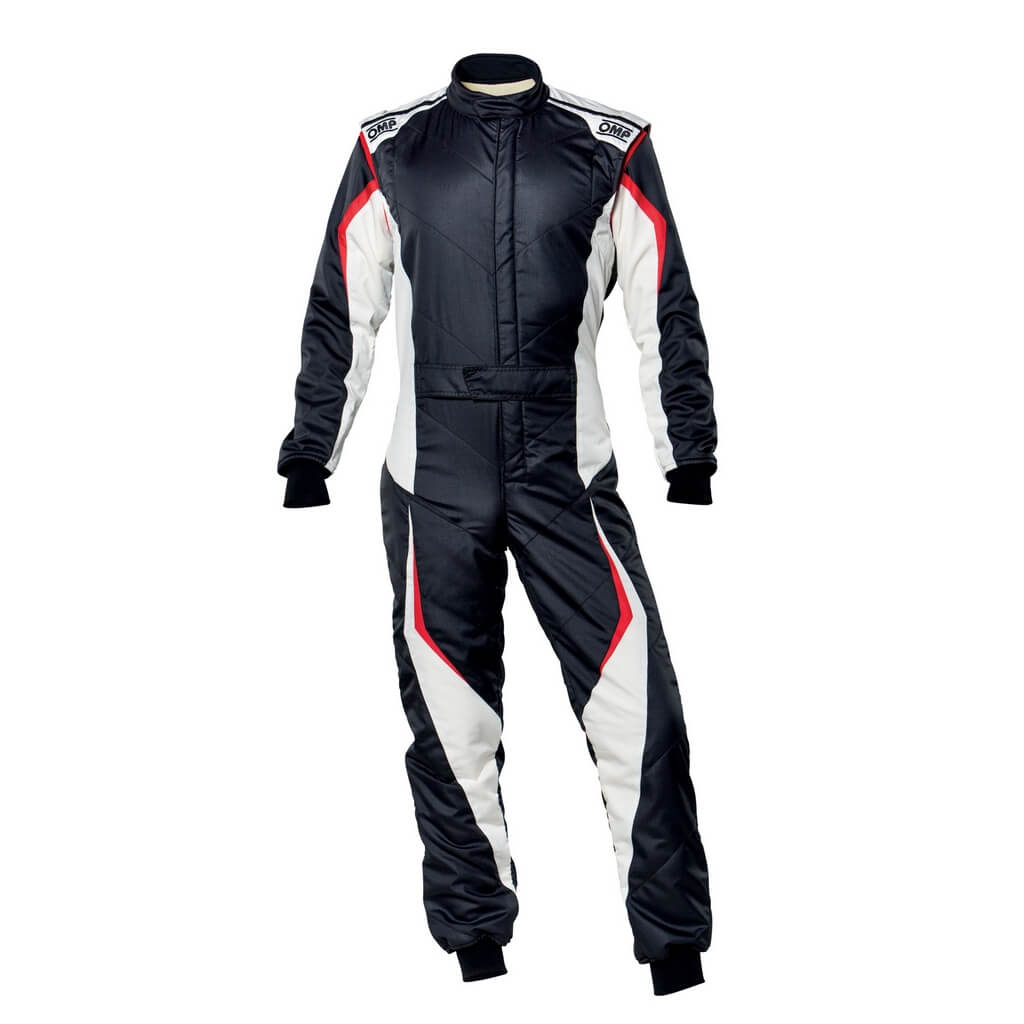 OMP IA0-1859-B01-076-60 Racing Suit Tecnica Evo , FIA 8856-2018, Black / White, Size 60 Photo-0 
