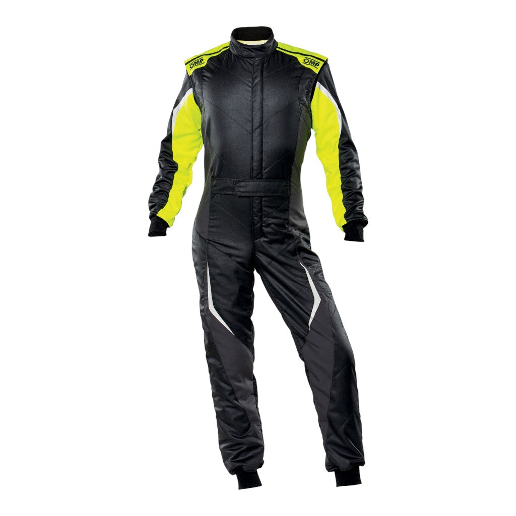 OMP IA0-1859-B01-178-50 Racing Suit Tecnica Evo , FIA 8856-2018, Black / Yellow, Size 50 Photo-0 