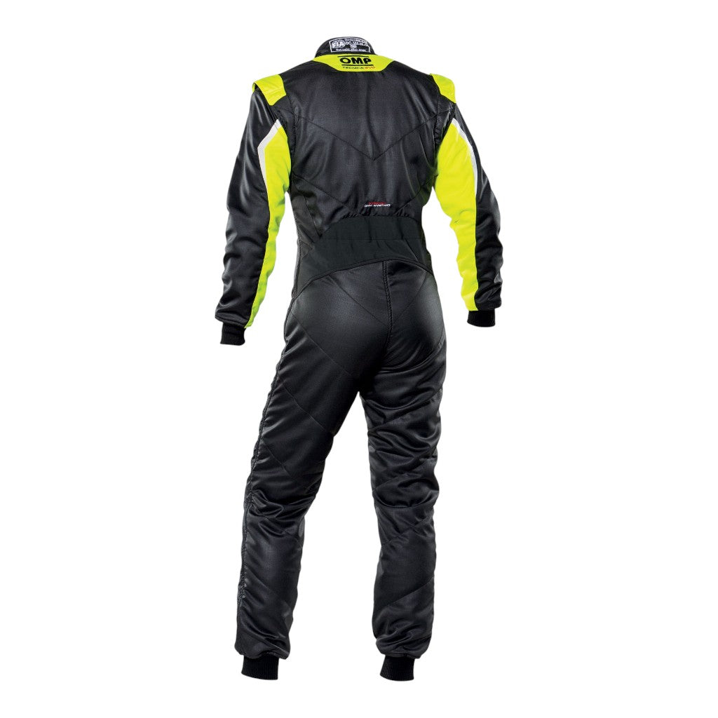 OMP IA0-1859-B01-178-60 Racing Suit Tecnica Evo , FIA 8856-2018, Black / Yellow, Size 60 Photo-1 