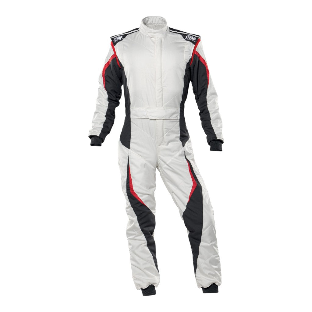 OMP IA0-1859-B01-373-48 Racing Suit Tecnica Evo, FIA 8856-2018, White / Anthracite, Size 48 Photo-0 
