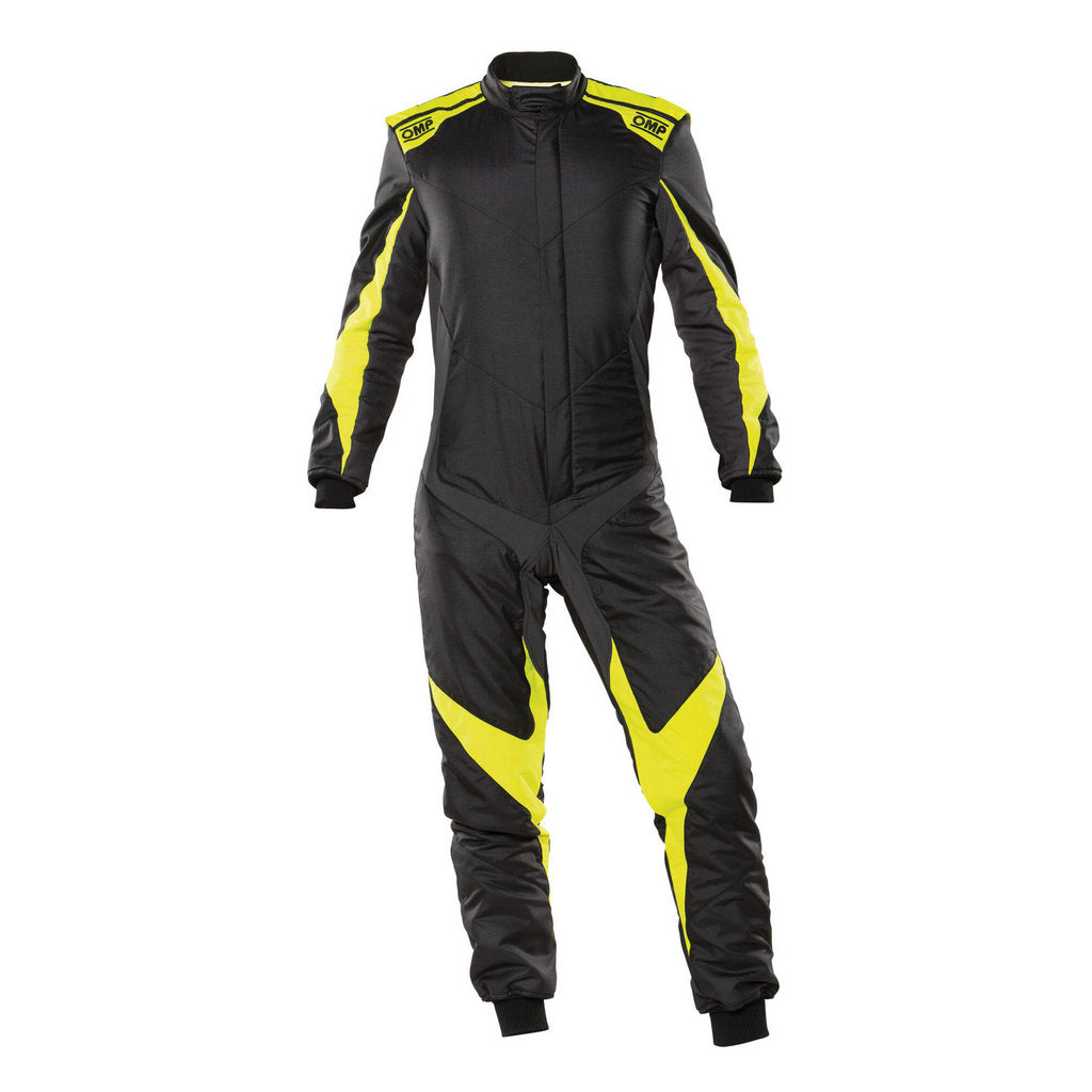OMP IA0-1861-A01-178-52 (IA0186117852) Racing Suit ONE EVO X, FIA 8856-2018, Black/Fluo Yellow, Size 52 Photo-0 