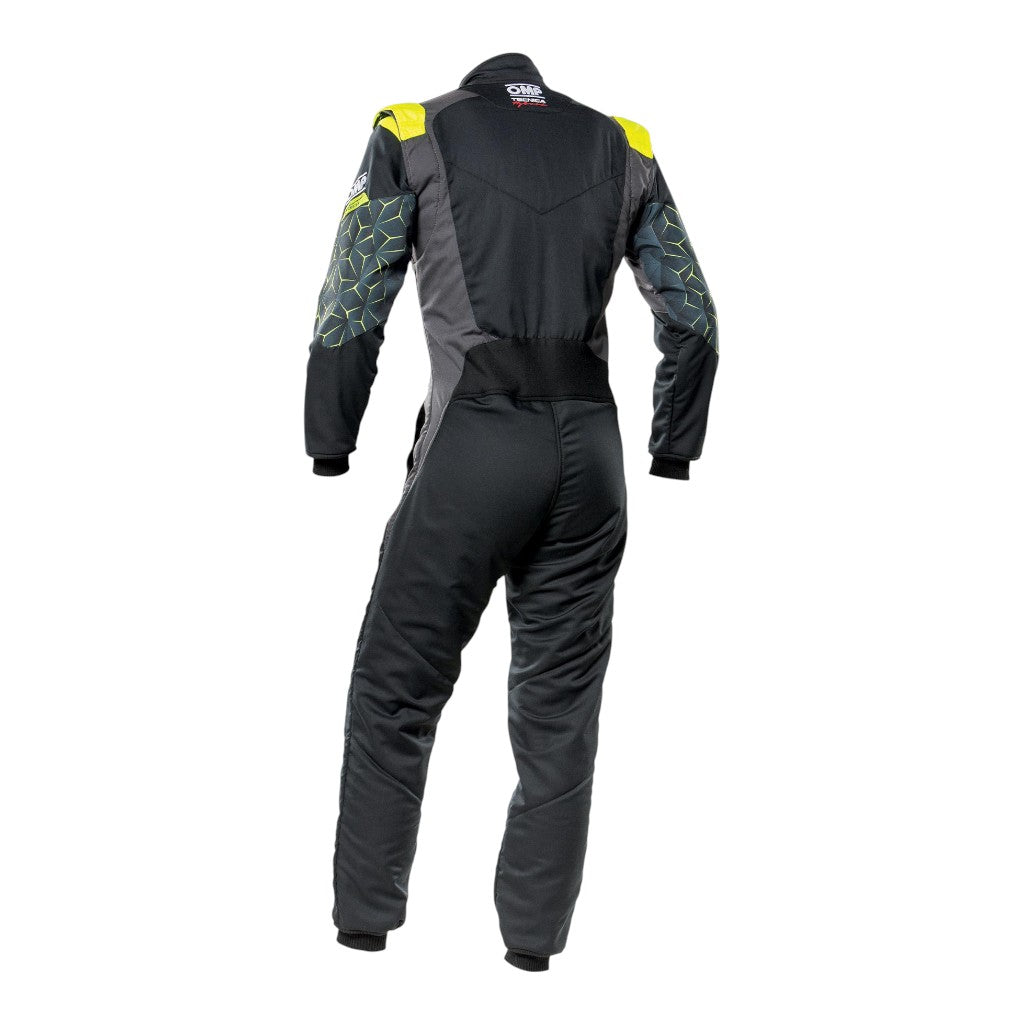 OMP IA0-1864-A01-178-62 Racing Suit Tecnica Hybrid, FIA 8556-2018, Black / Yellow Fluo, Size 62 Photo-1 