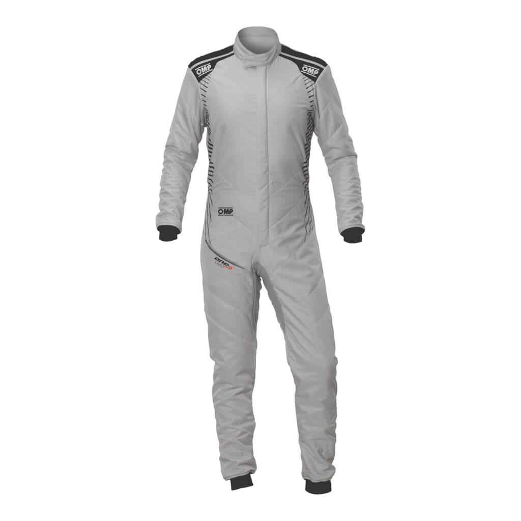 OMP IA0-1876-A01-189-64 Racing Suit One-S Air, FIA 8856-2018, Silver/Black, Size 64 Photo-0 