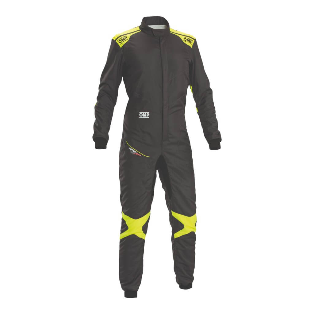 OMP IA0-1879-A01-184-48 Racing Suit One Evo Air, FIA 8856-2018, Iron Grey/Fluo Yellow, Size 48 Photo-0 