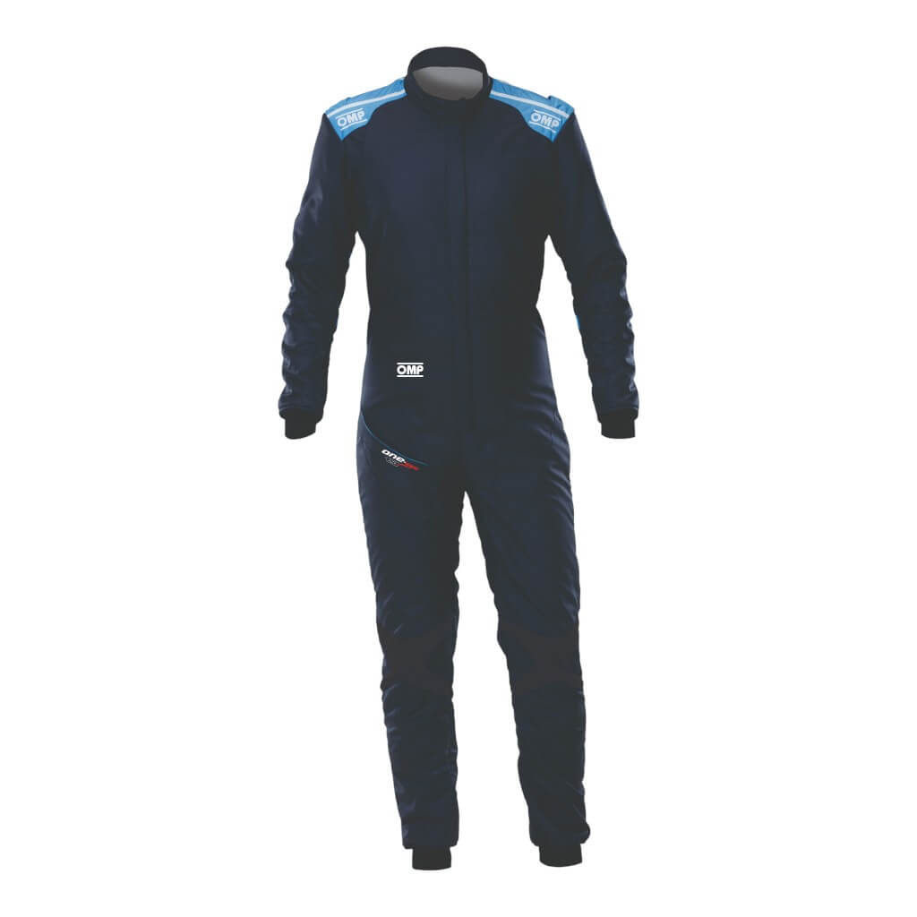 OMP IA0-1879-A01-244-56 Racing Suit One Evo Air, FIA 8856-2018, Navy Blue/Cool Blue, Size 56 Photo-0 