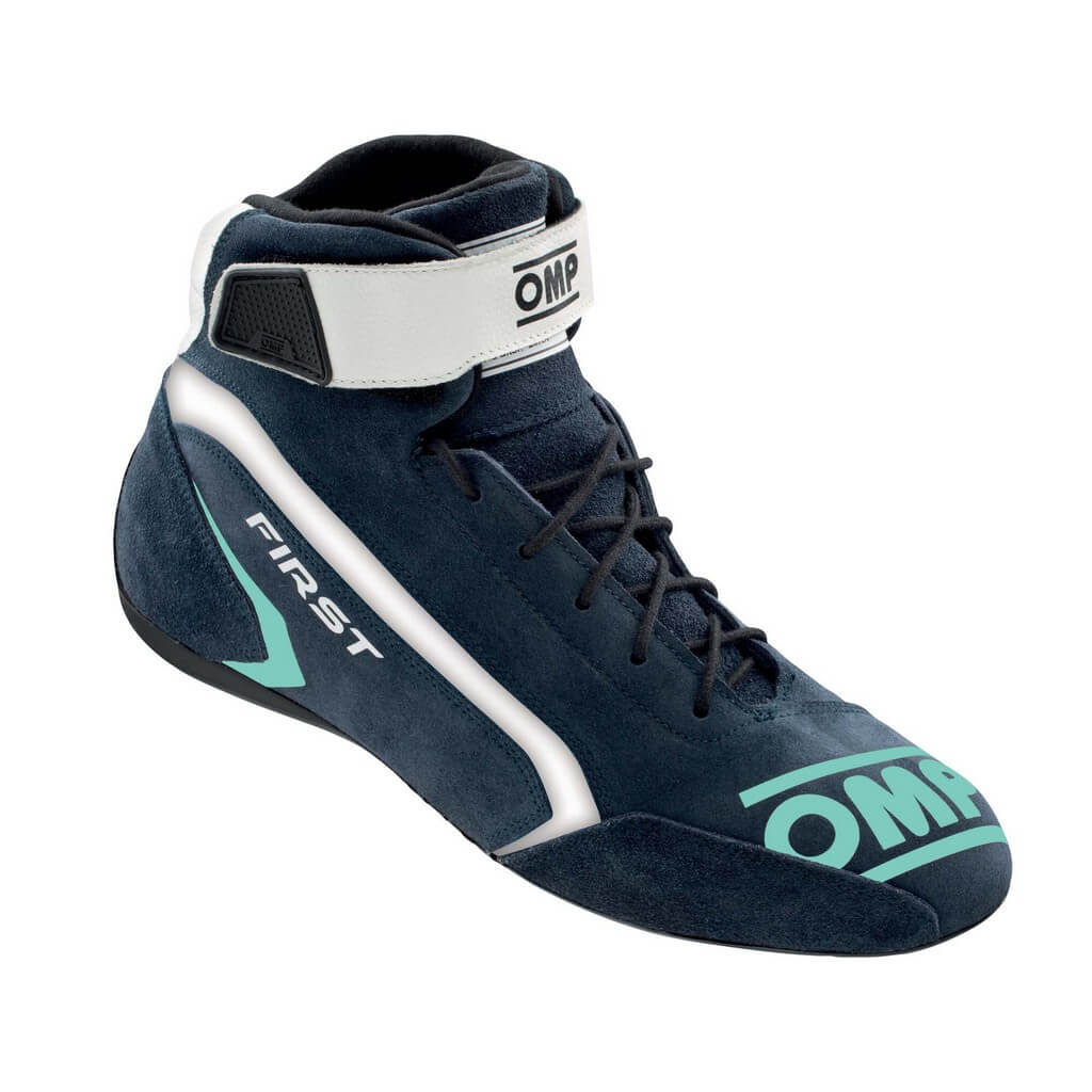OMP IC0-0824-A01-248-38 Racing Shoes First My2021, FIA 8856-2018, Navy Blue / Tiffany, Size 38 Photo-0 