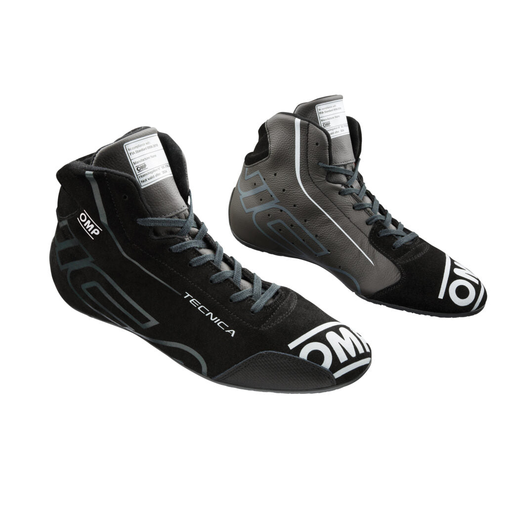 OMP IC0-0836-A01-077-47 Racing Shoes Tecnica My2025, FIA 8856-2018, Black / Anthracite, Size 47 Photo-0 