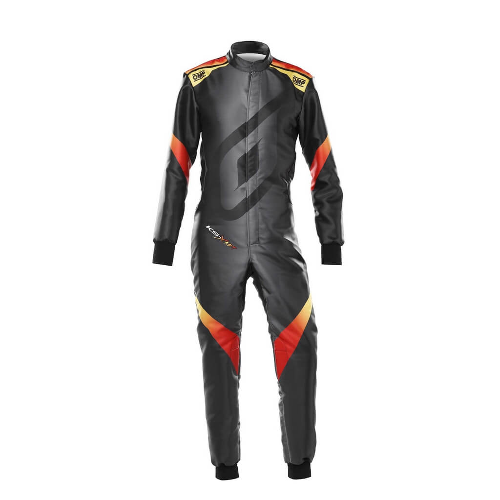 OMP KA0-1731-A01-378-54 Karting Suit KS-X ART, FIA 8877-2022, Black / Yellow / Red, Size 54 Photo-0 