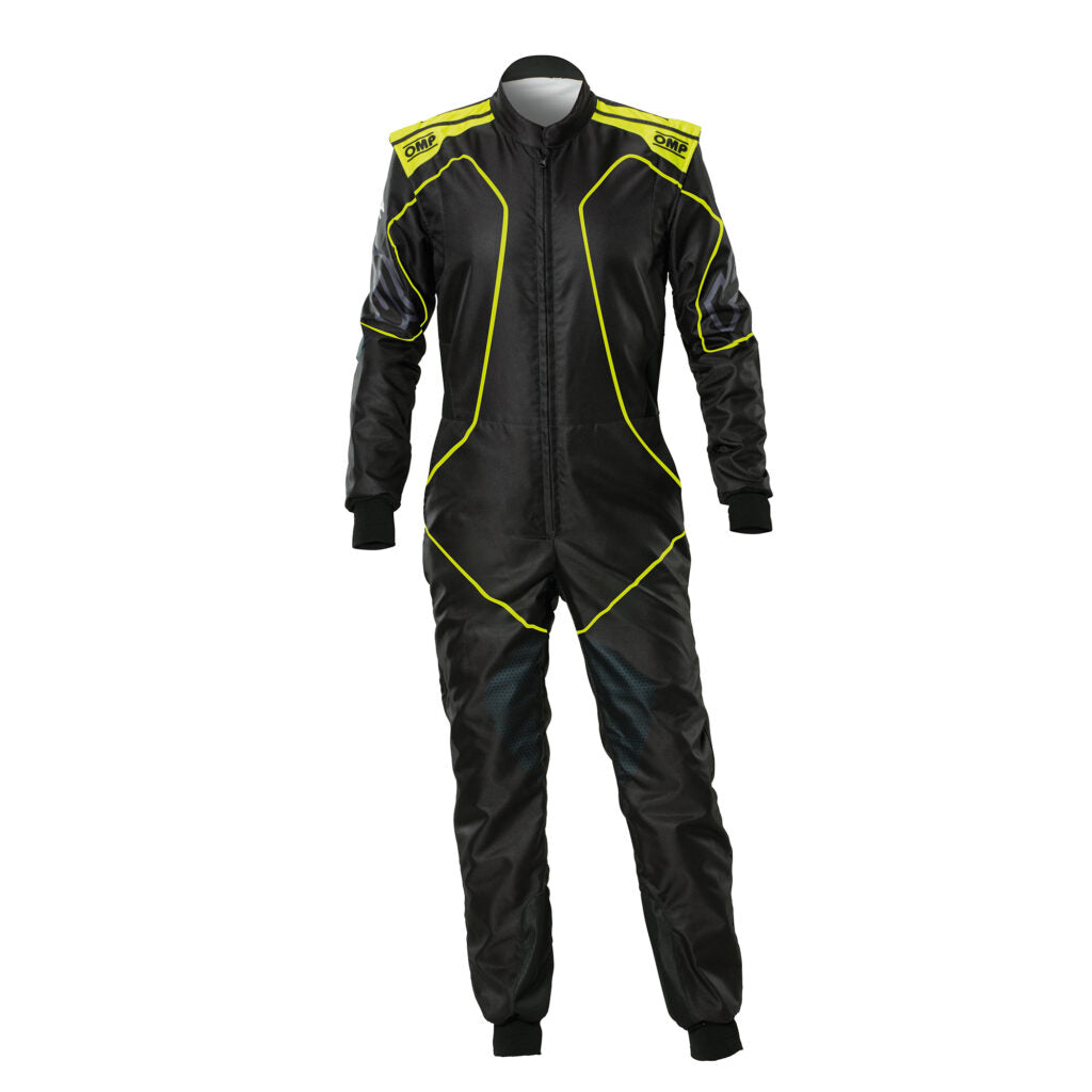 OMP KA0-1733-A02-178-62 Karting Suit KS-3X Art Style2, FIA 8877-2022 Black / F. Yellow, Size 62 Photo-0 