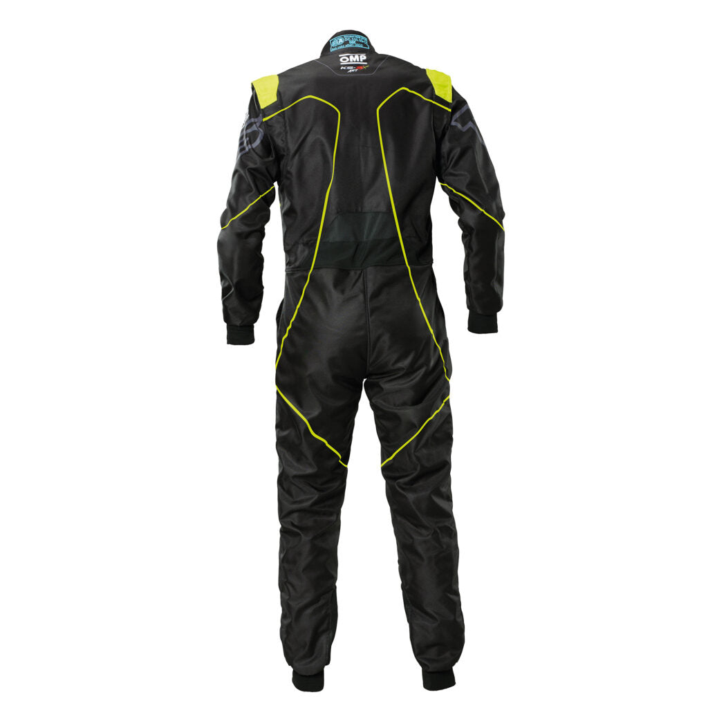OMP KA0-1733-A02-178-46 Karting Suit KS-3X Art Style2, FIA 8877-2022 Black / F. Yellow, Size 46 Photo-1 