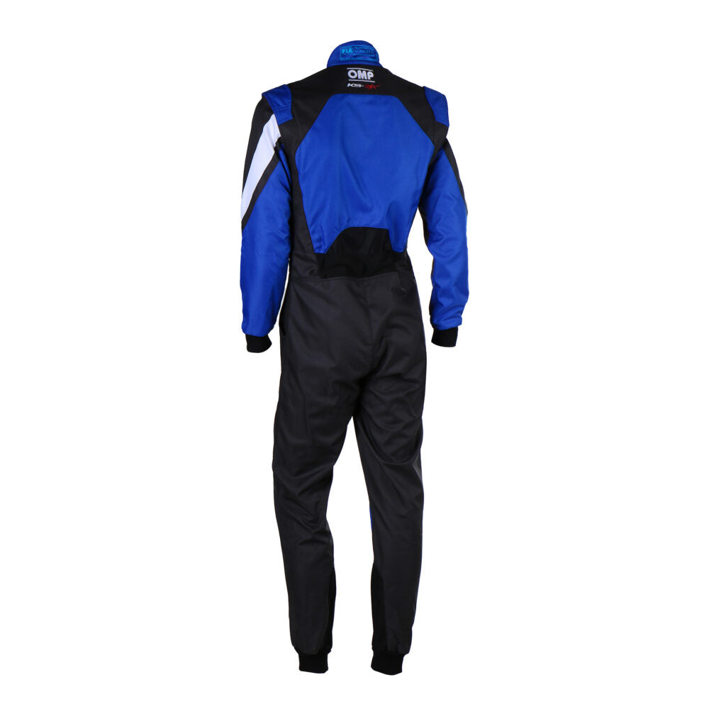 OMP KA0-1734-AK1-075-150 Karting Suit KS-3X for Kids, FIA 8877-2022, Black / Blue, Size 150 Photo-1 