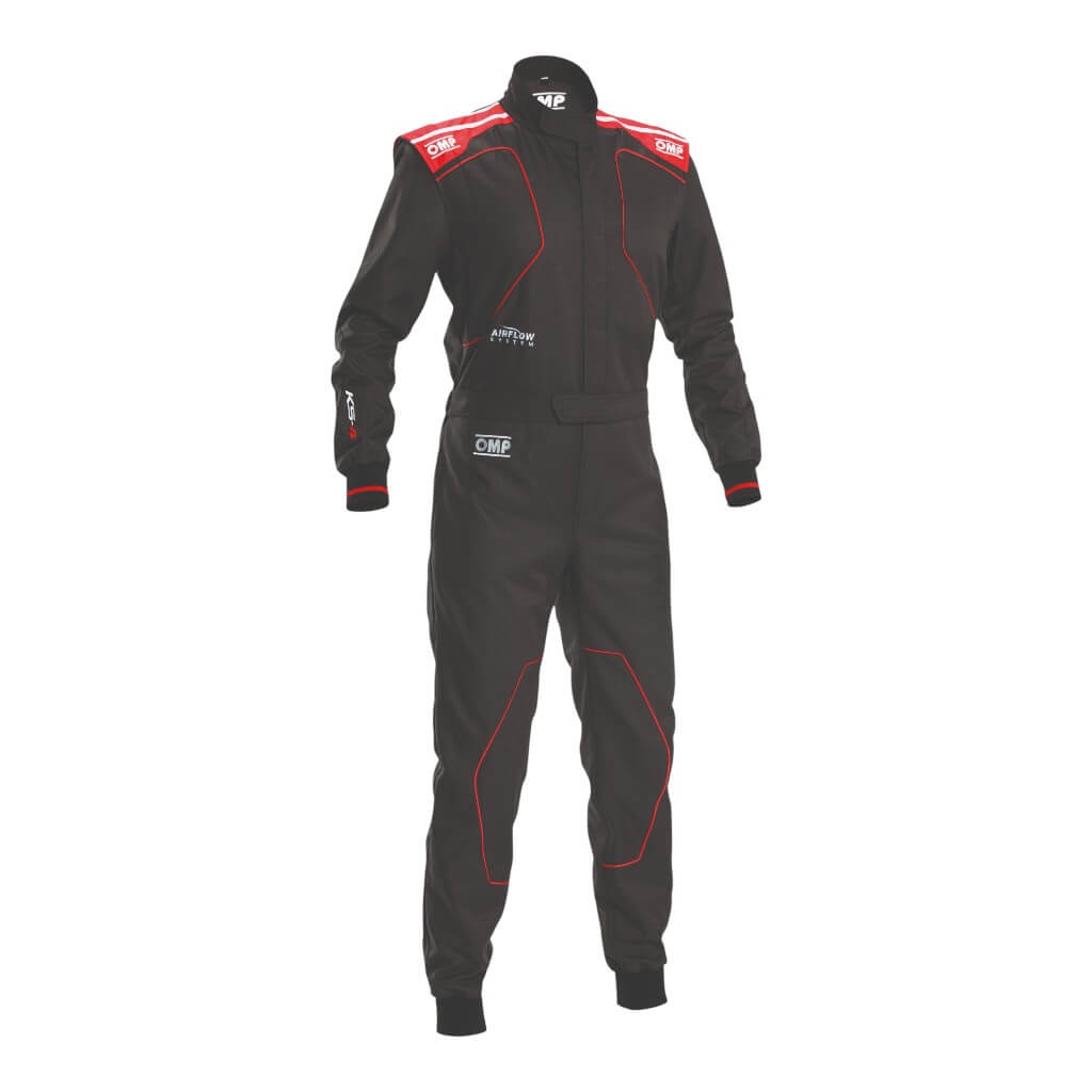 OMP KA0-1735-AK1-073-130 Child Kart Suit KS-4 MY2026, Black/Red, Size 130 Photo-0 