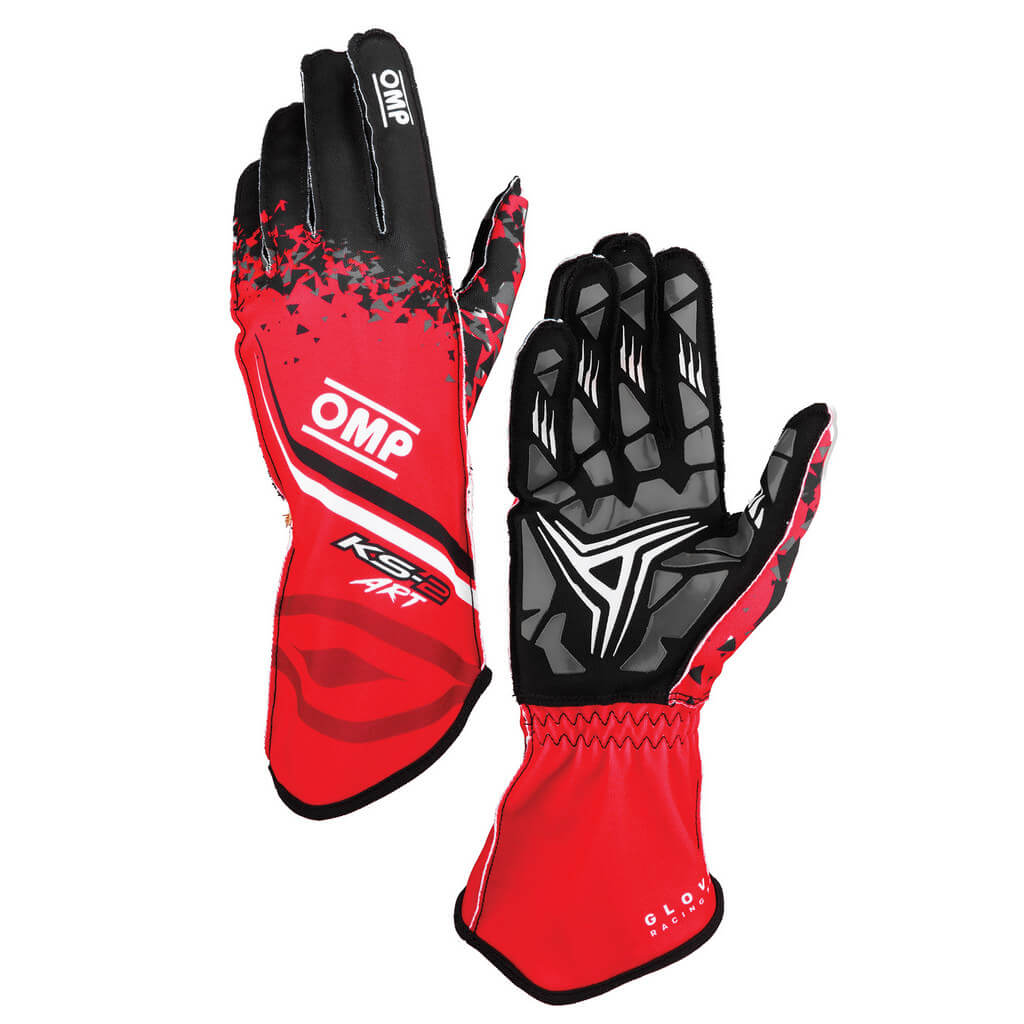 OMP KB0-2755-A01-060-005 Karting Gloves KS-2 Art My2025 for Kids, Red / Black, Size 5 Photo-0 