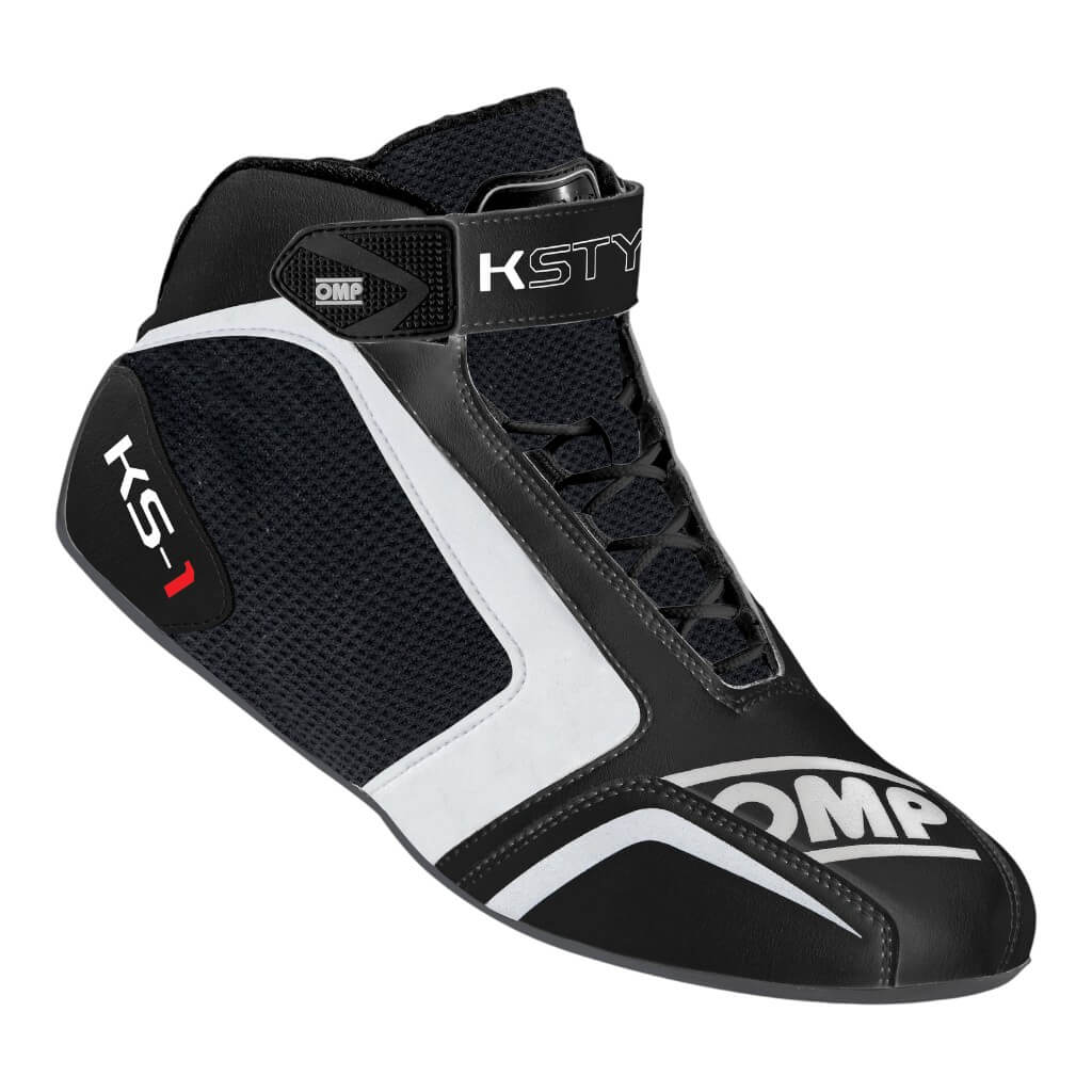 OMP KC0-0815-A01-070-43 Karting Shoes KS-1, Black / White, Size 43 Photo-0 