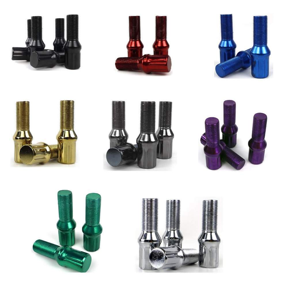 OMP OMPS09961406 Wheel Bolt Set M14x1.5, HEX: 17/19, L: 27mm, Red, 20pcs Photo-0 