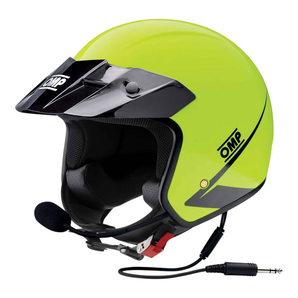 OMP SC0-0617-A02-099-M Open-Face Karting Helmet Star J Intercom MY2024, Fluo Yellow, Size M Photo-0 