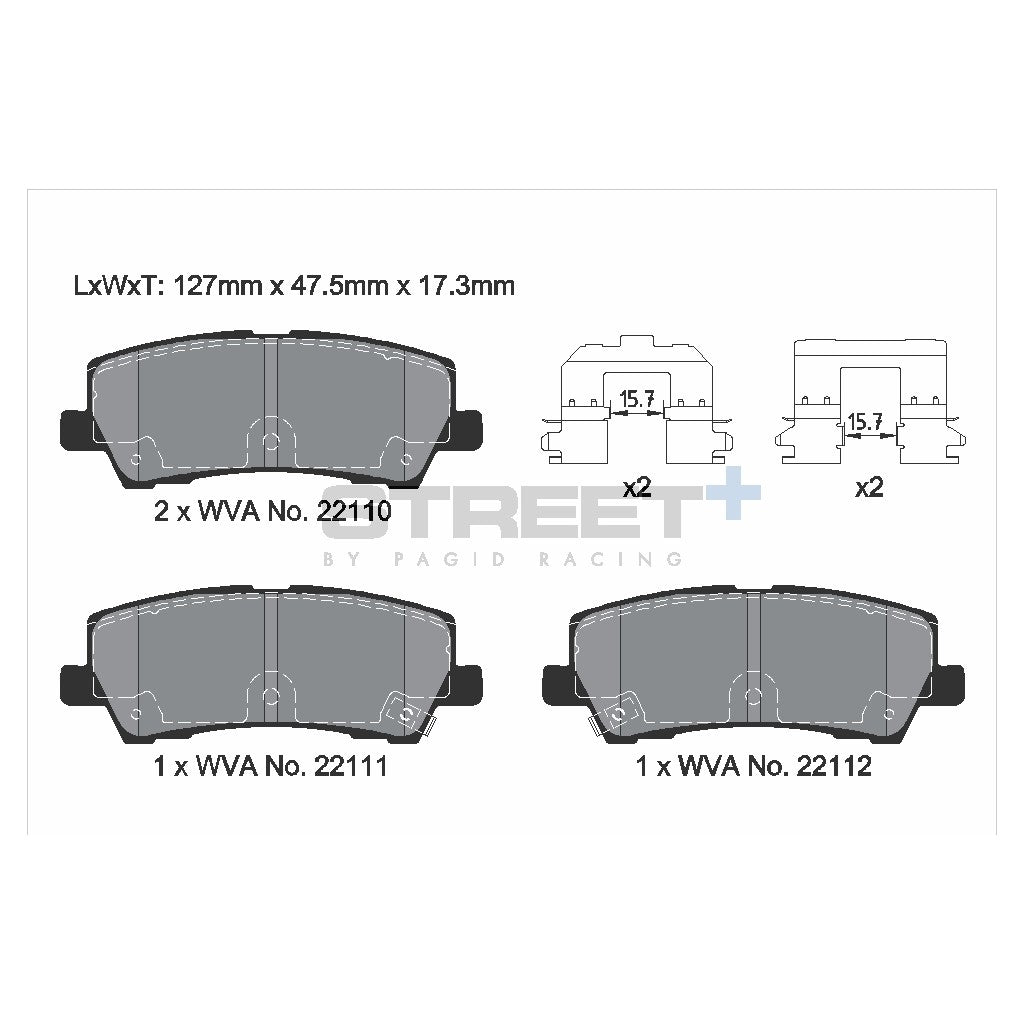 PAGID T8011SP2001 Rear Brake Pads STREET+ for FORD Mustang Coupe/Convertible 2014- Photo-1 