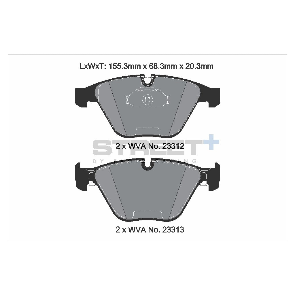 PAGID T8024SP2001 Front brake pads STREET+ for BMW 5 Series (E60/E61) / 6 (E63/E64) / 7 (E65, E66, E67) Photo-1 
