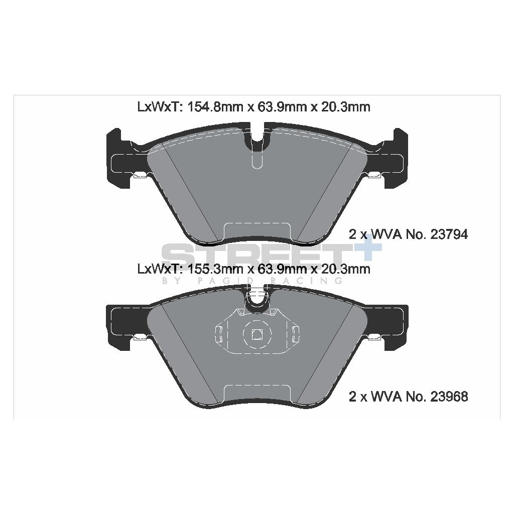 PAGID T8045SP2001 Front brake pads STREET+ for BMW 3 (E90-E93) / X1 (E84) / Z4 Roadster (E89) Photo-1 
