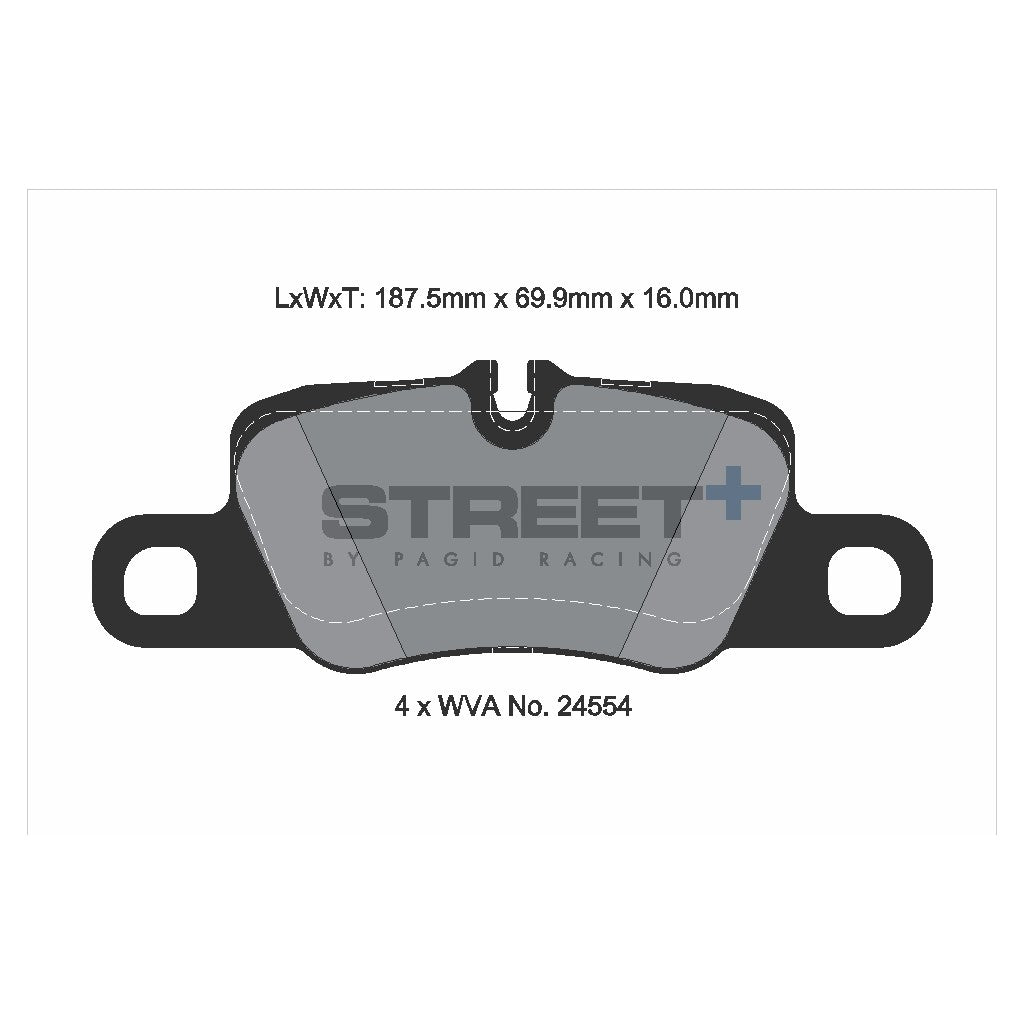 PAGID T8078SP2001 Rear Brake Pads STREET+ for PORSCHE 911 Carrera S/4S/GTS/4GTS 2012-2019 Photo-1 