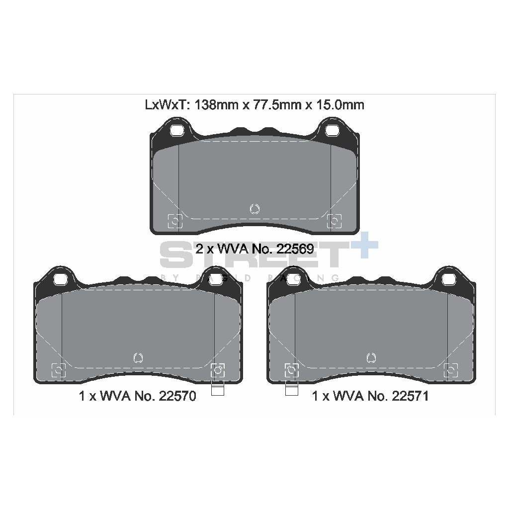 PAGID T8163SP2001 Front Brake Pads for STREET+ for FORD Focus III 2.3 RS AWD Photo-1 