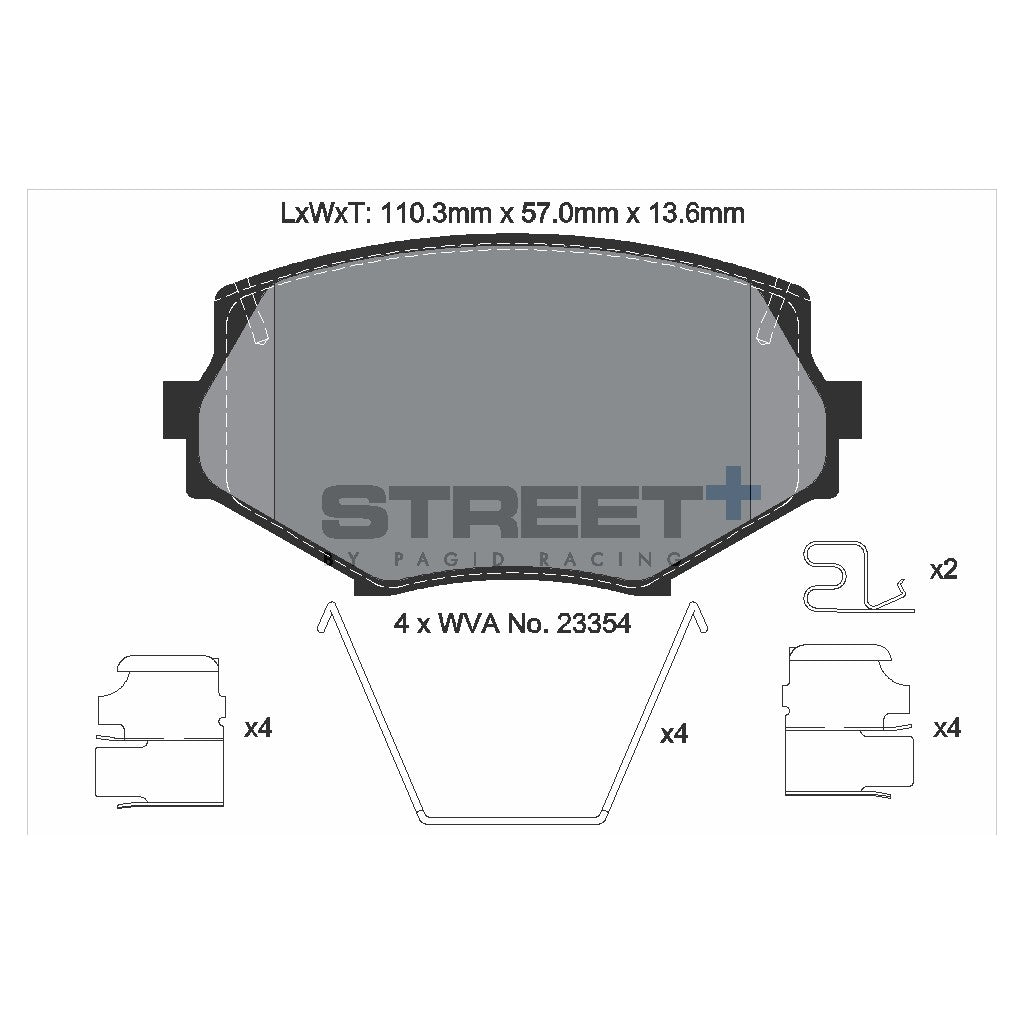 PAGID T8171SP2001 Front brake pads STREET+ for MAZDA MX-5 I-II / EUNOS Roadster II (NB) Photo-1 