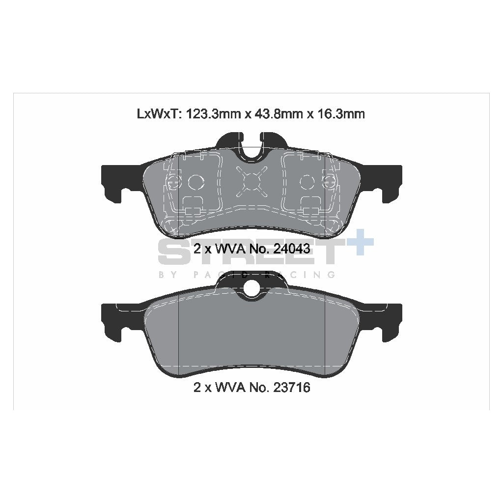 PAGID T8184SP2001 Rear Brake Pads for STREET+ for MINI (R50/R53/R56) Photo-1 