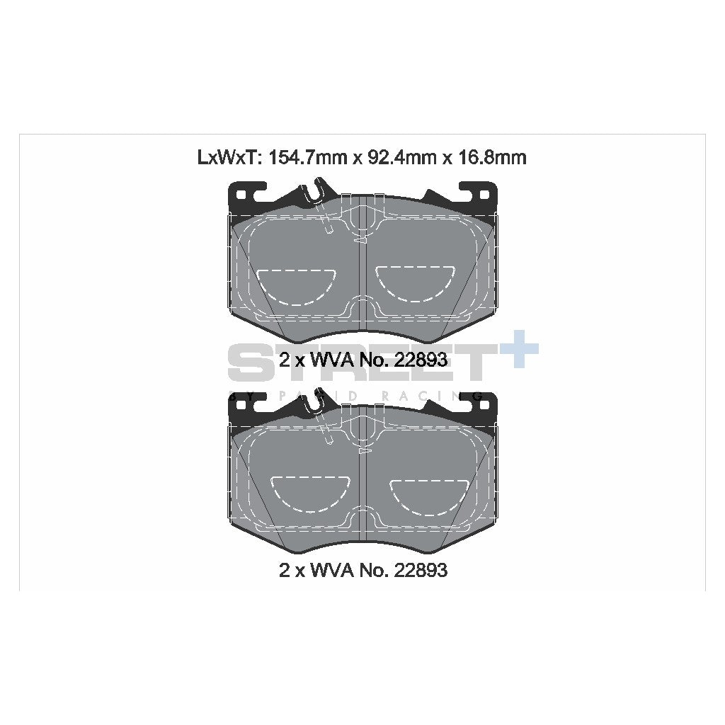 PAGID T8211SP2001 Front Brake Pads STREET+ for MERCEDES-BENZ A-Class (W177) / GLA (H247) / CLA (C118) / GLB (X247) Photo-1 