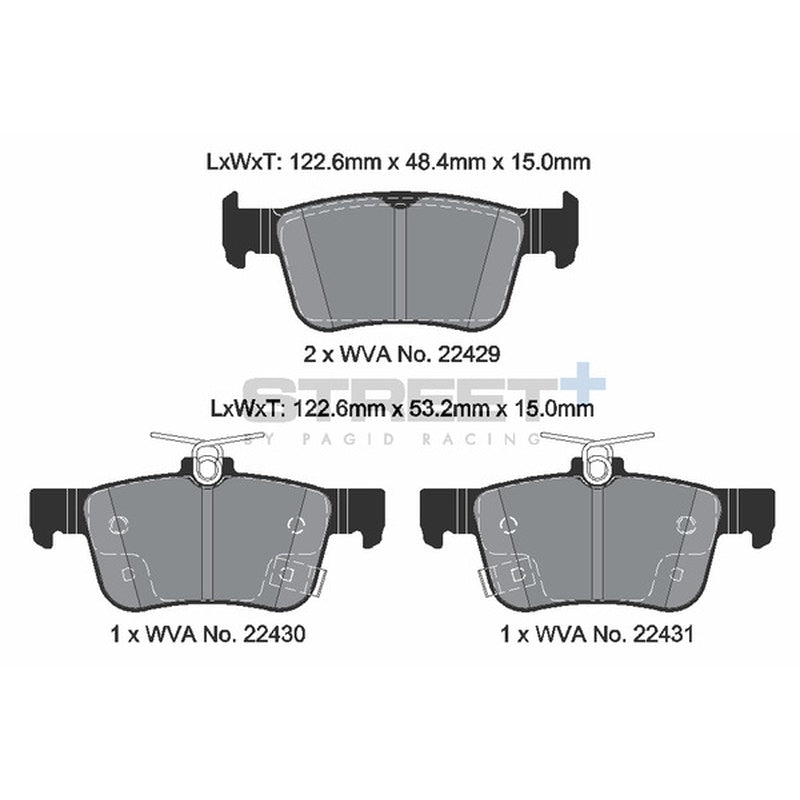 PAGID T8237SP2001 Rear Brake Pads STREET+ for HONDA Civic Type-R (FK / FL) 2016- Photo-2 