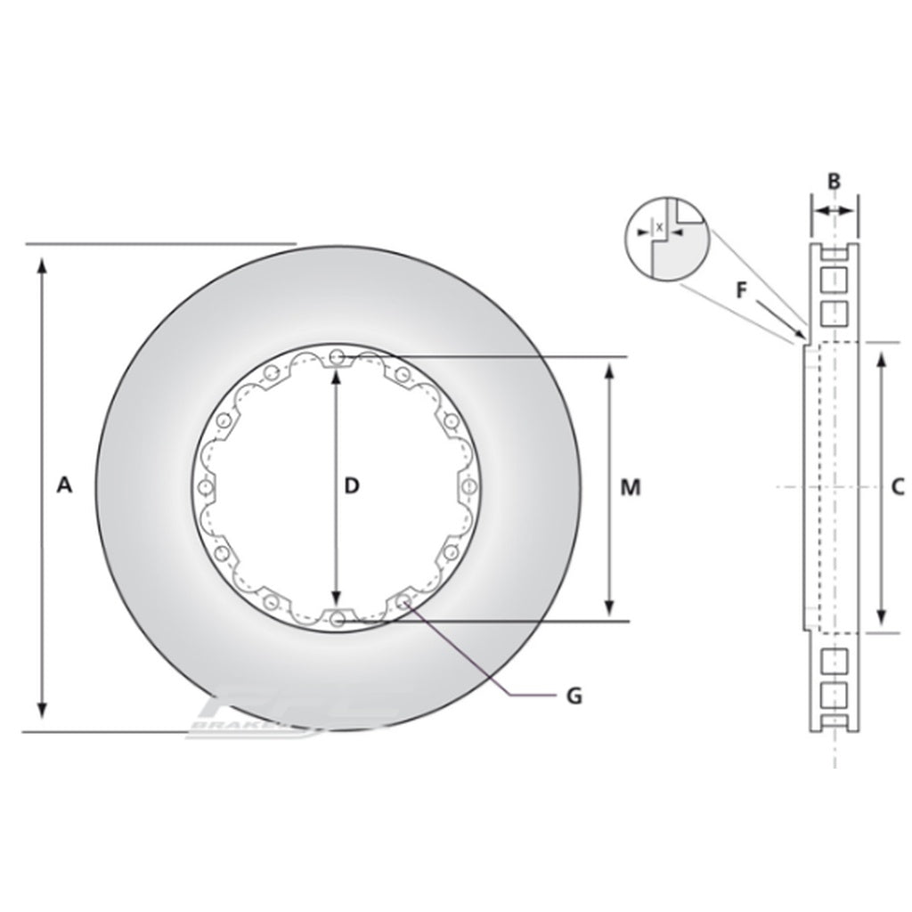 PFC 381.30.0053.46 Replacement Rear Right Brake Rotor V2 381x30 mm Photo-0 