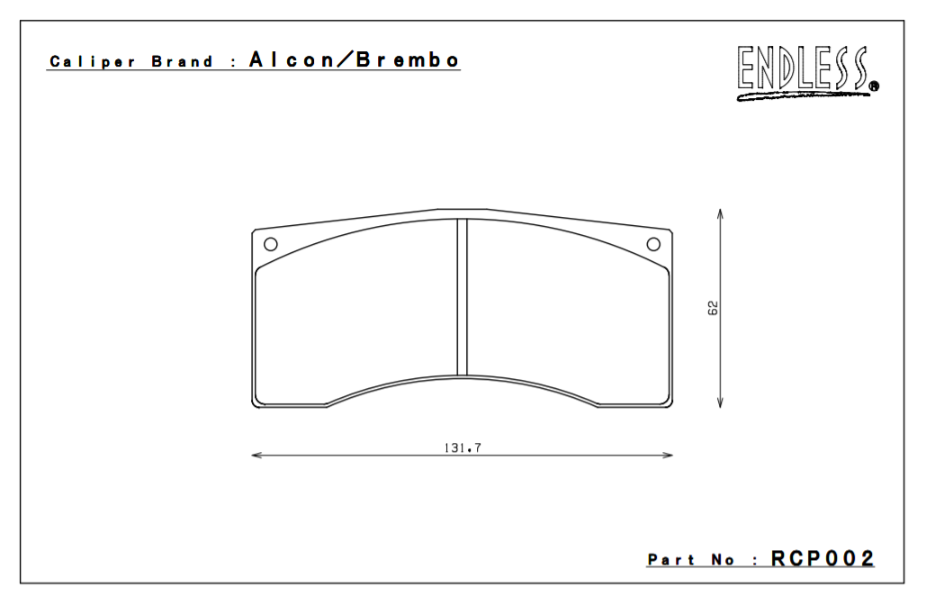 ENDLESS RCP002MA45B Brake pads 25mm 4-Piston Brembo caliper XA6.H7.11/14, XA8.30.11 Photo-0 