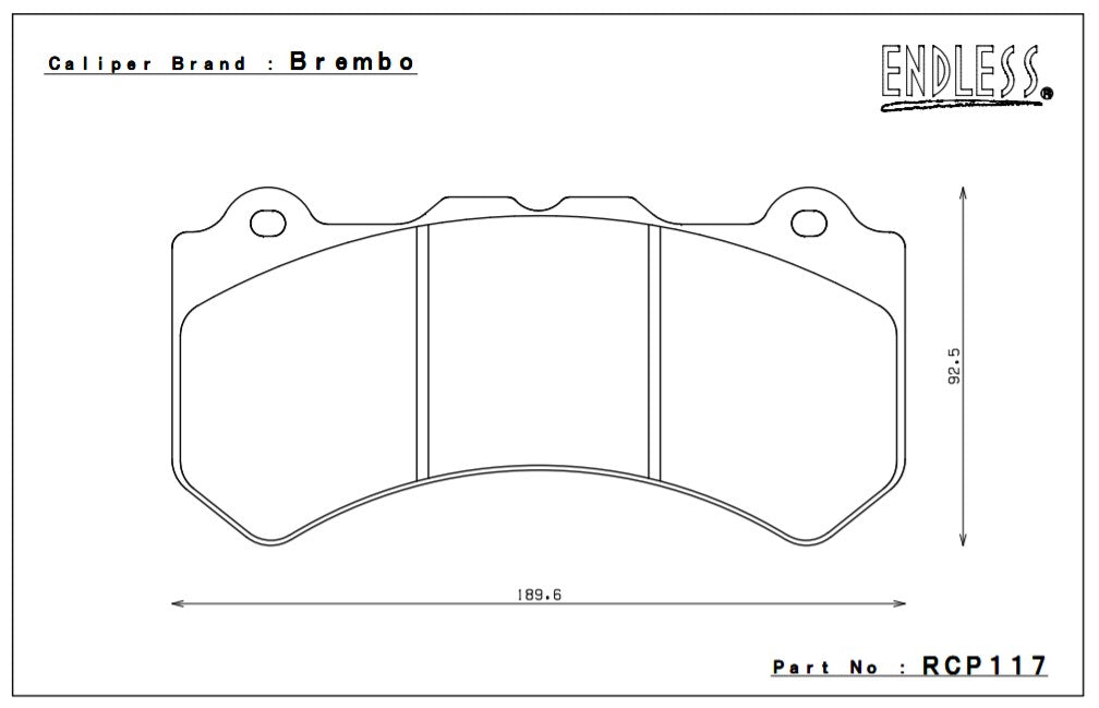 ENDLESS RCP117N35S Front brake pads NISSAN GT-R R35 Photo-0 