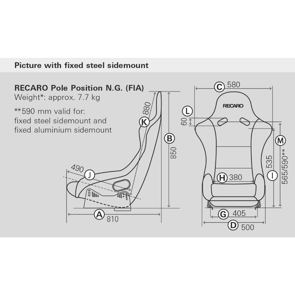 RECARO 070.98.0184 Seat Pole Position NG FIA Black Velour Photo-1 