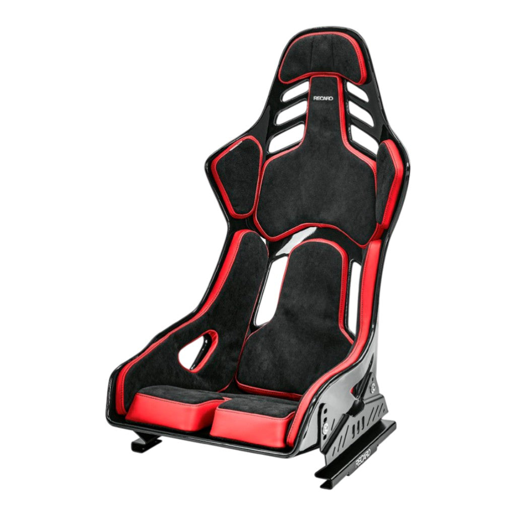 RECARO 076.01.2B22 Race Seat Podium GF Right Side (ABE / FIA 8855-1999), Black Alcantara / Red Leather, Size M Photo-0 