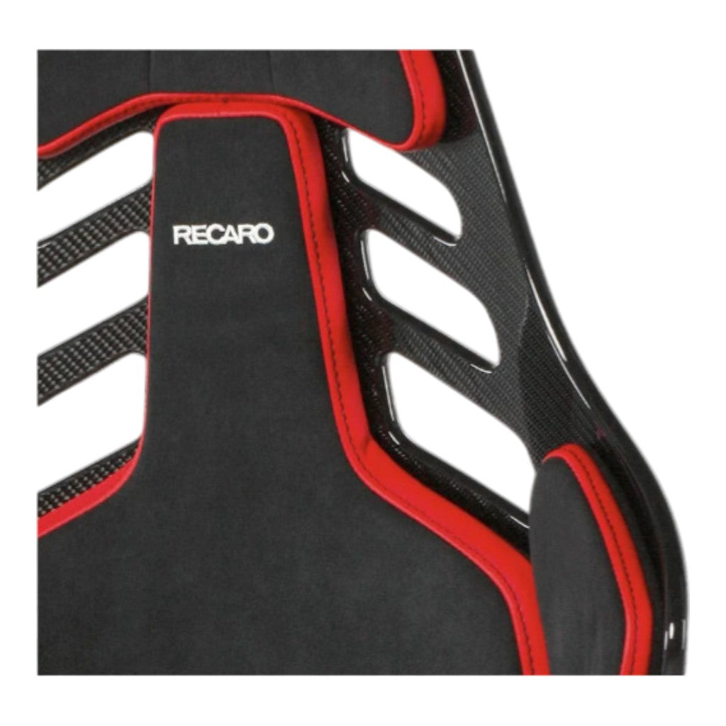 RECARO 078.02.1B22 Race Seat Podium CF Left Side (ABE / FIA), Black Alcantara / Red Leather, Size L Photo-2 