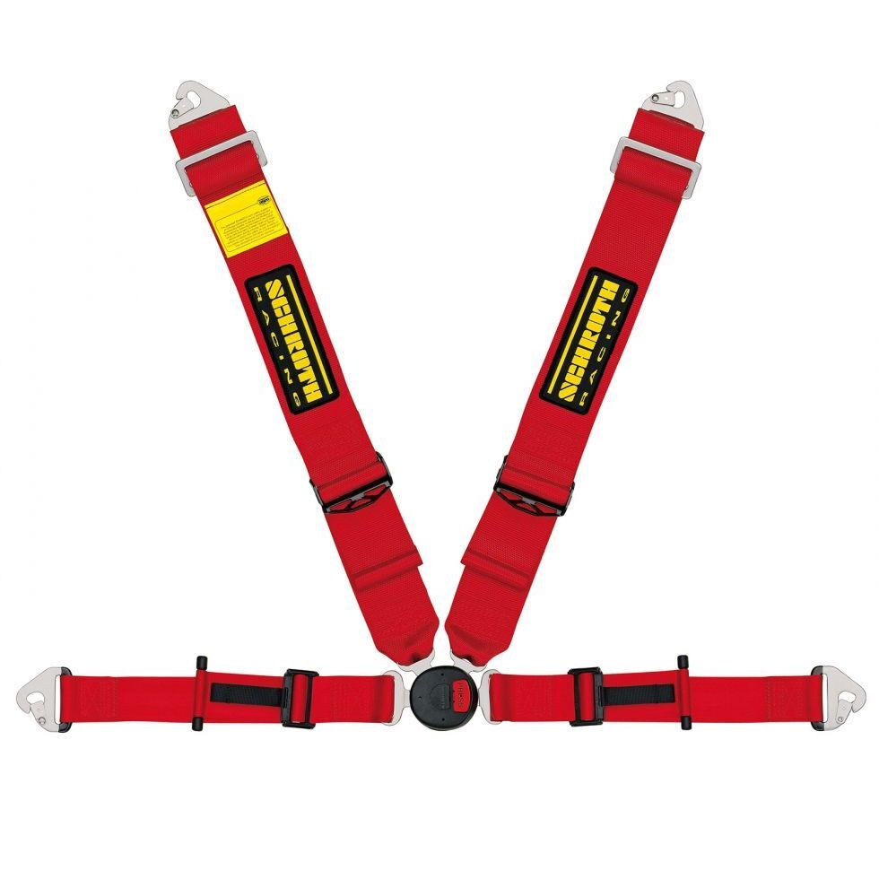 SCHROTH 25271 Seat Belt Profi 2-FE 4-point Right ASM Pull Down Red Photo-0 