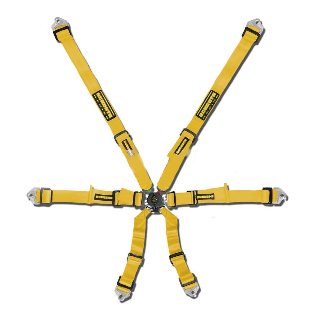 SCHROTH 94530A-H3 Racing Harness Flexi 2x2 6-Point, Yellow Photo-0 