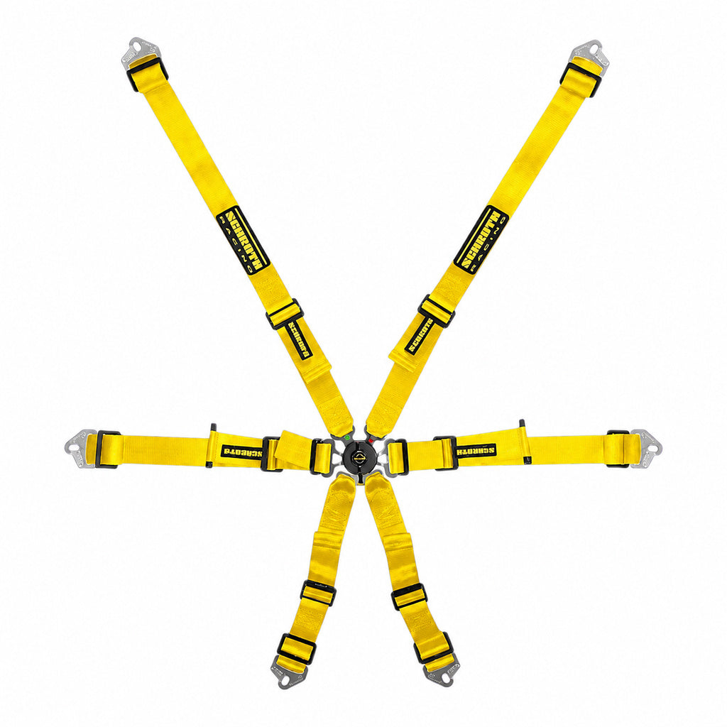 SCHROTH 94530A-H3 Racing Harness Flexi 2x2 6-Point, Yellow Photo-0 