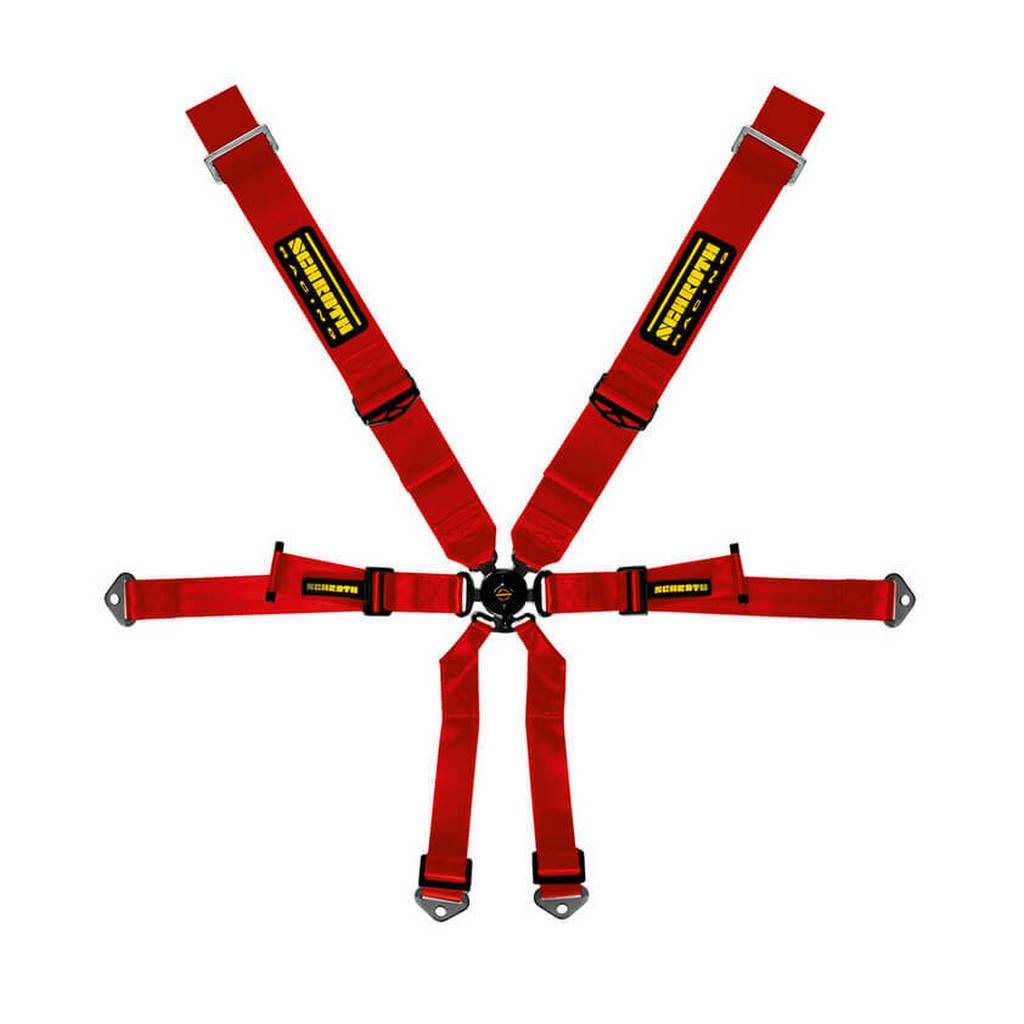 SCHROTH 94690-2 Seat Belt Profi 6-point 3x2 Red for PORSCHE 911 GT3 / GT3RS (997 / 996) Photo-0 