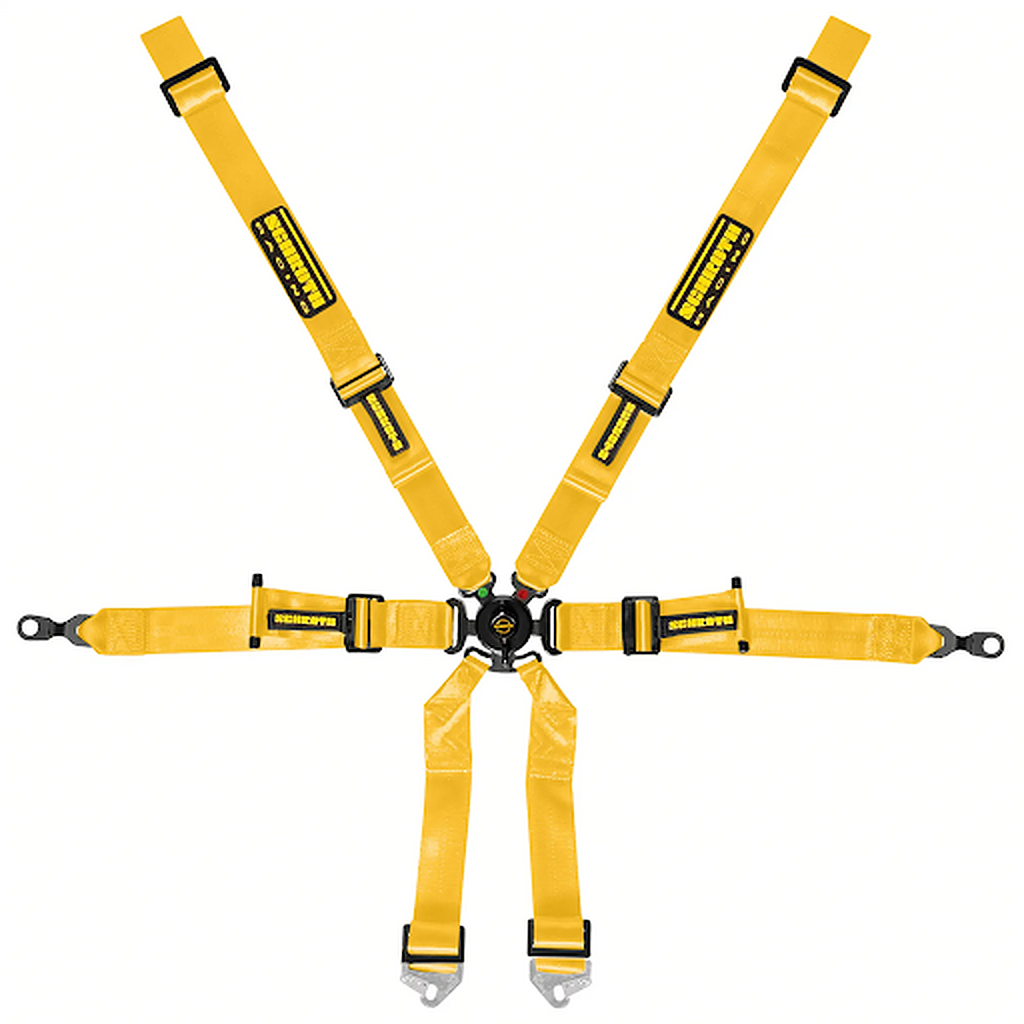 SCHROTH 94700-H3 Racing Harness Profi 2x2 6-Point, Yellow for PORSCHE 911 (996 / 997) Photo-0 