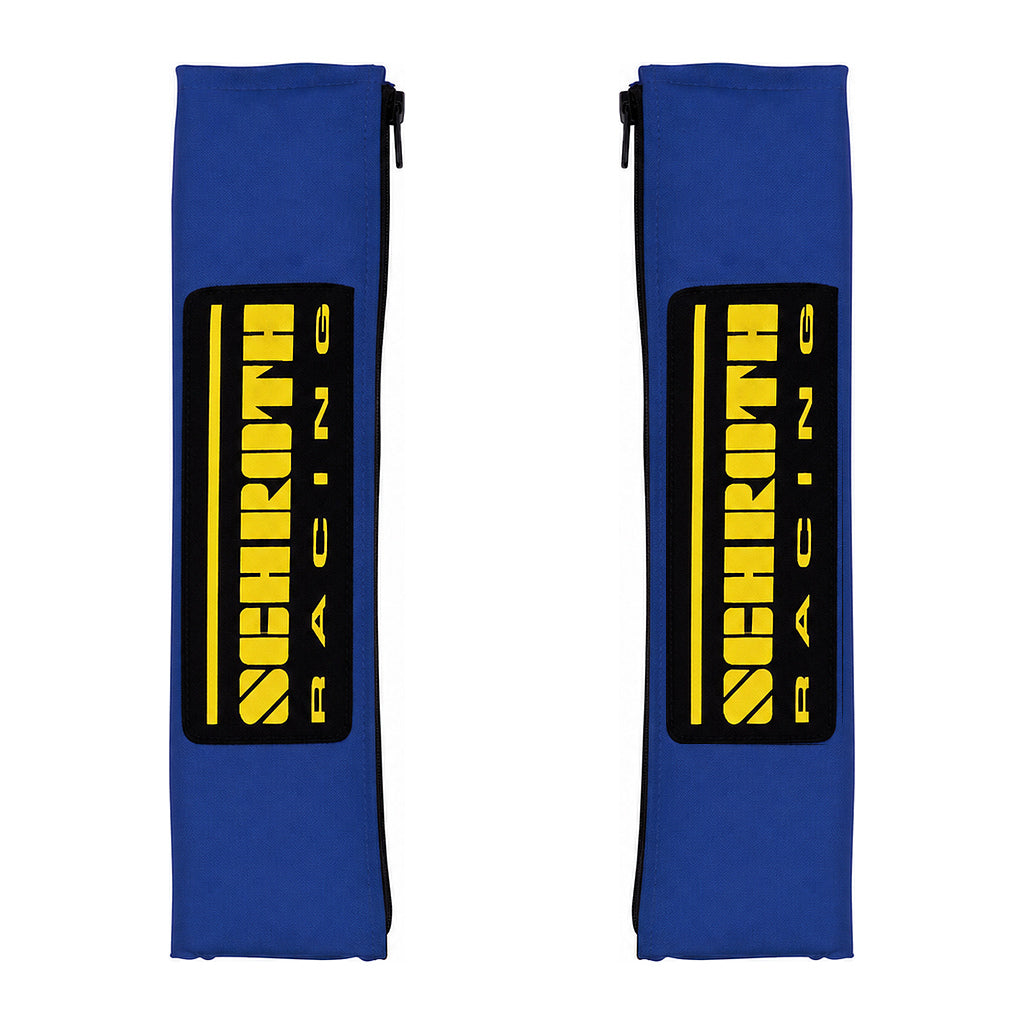 SCHROTH 01119 Shoulder Pads Racing Logo 50mm, Blue/Yellow Logo Photo-0 