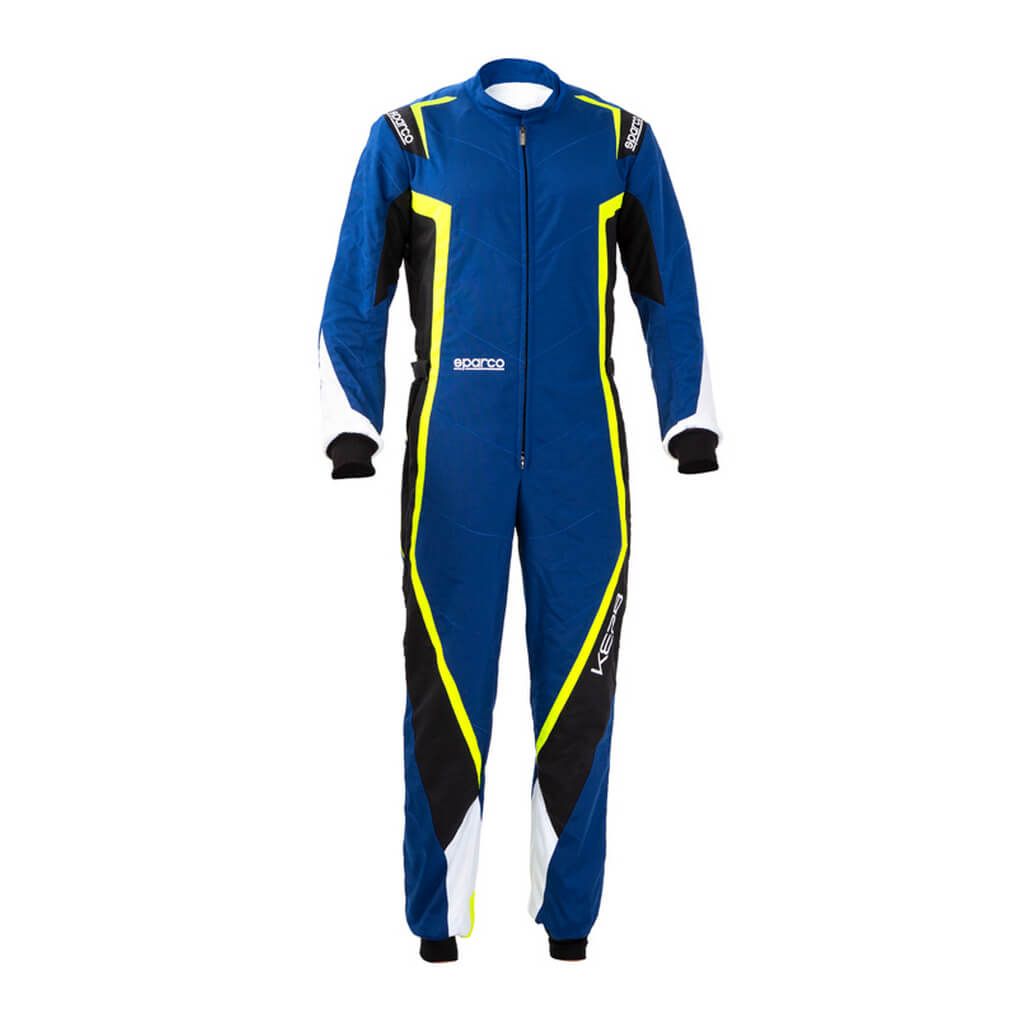 SPARCO 002341BNGB2M Karting Suit Kerb, CIK, Blue / Yellow / Black, Size M Photo-0 