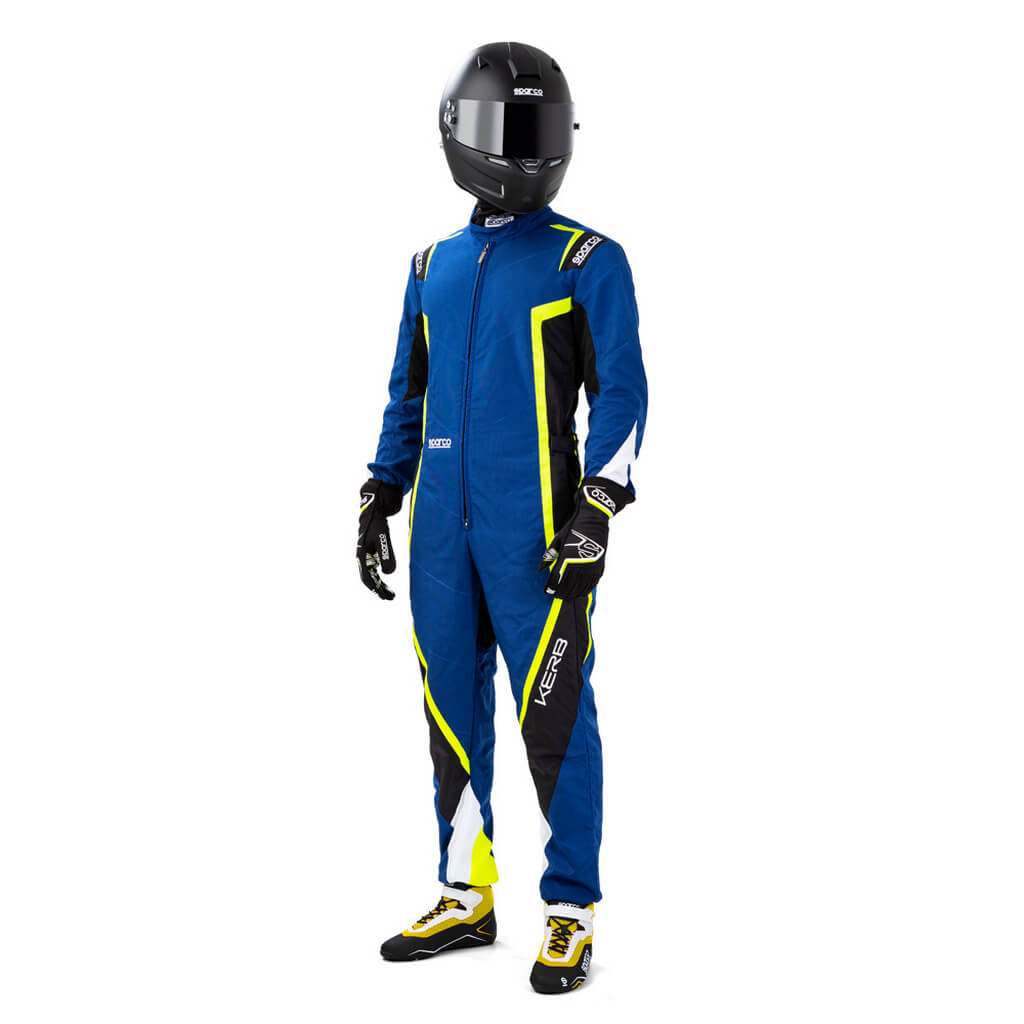 SPARCO 002341BNGB2M Karting Suit Kerb, CIK, Blue / Yellow / Black, Size M Photo-2 