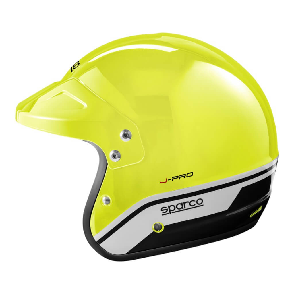SPARCO 003379GFNR1S Open-Face Racing Helmet J-Pro ECE06, Fluo Yellow/Black, Size S Photo-2 